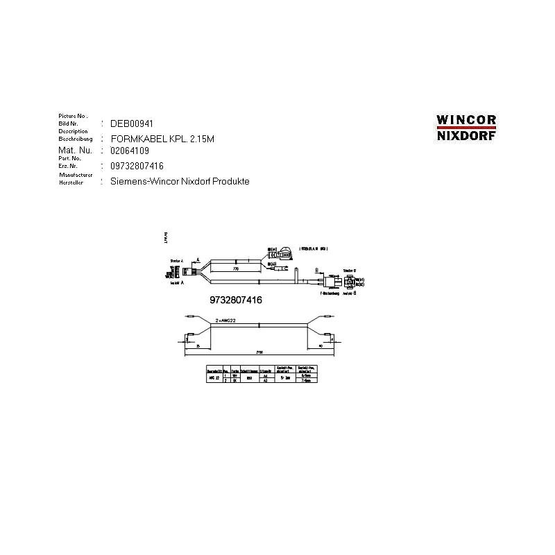 02064109 - CABLE FORM CPL 2.15M