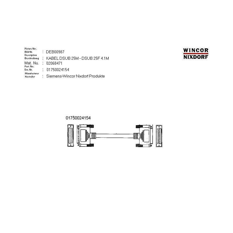 02068471 - CABLE DSUB25M - DSUB25F 4.1 M