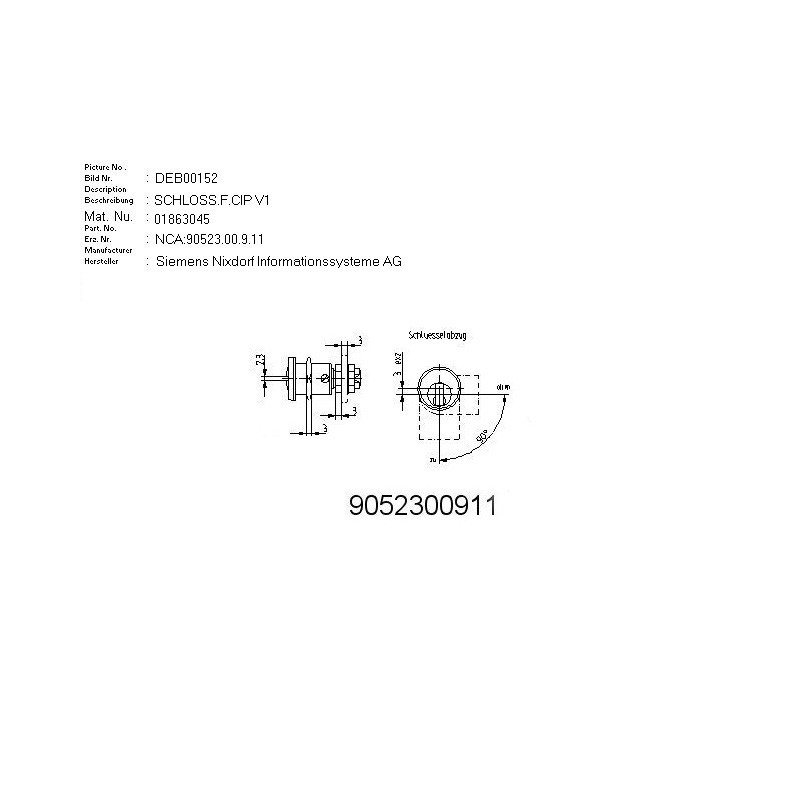 01863045 - SET OF LOCKS CIP