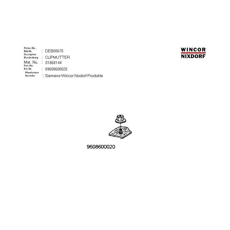 01868144 - CLIP NUT UP HINGED 4.2X6.5