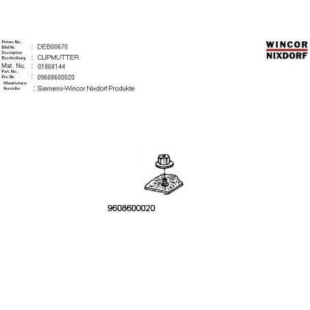 01868144 - CLIP NUT UP HINGED 4.2X6.5