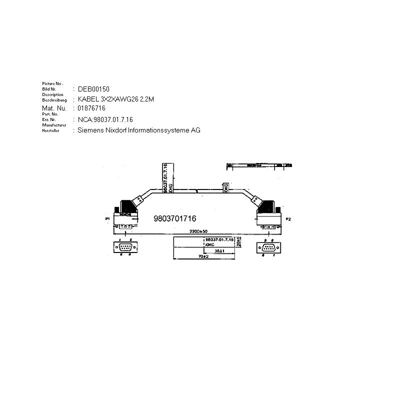 01876716 - CABLE 3X2XAWG26 2.2M