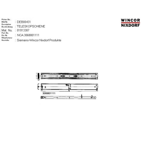 01913387 - SLIDER 690 MM PULLOUT 890MM RIGHT