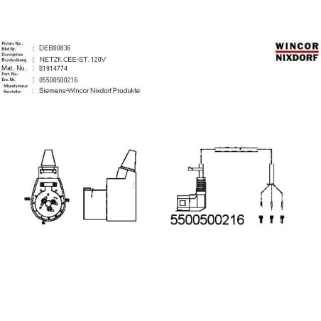 01914774 - POWER CABLE 120V CEE W.CON.:3 3.075M