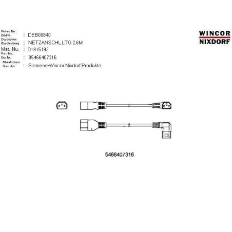 01915193 - POWER CABLE G-W 2.6M