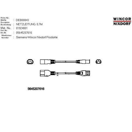 01924001 - POWER CABLE G-G 0.7M