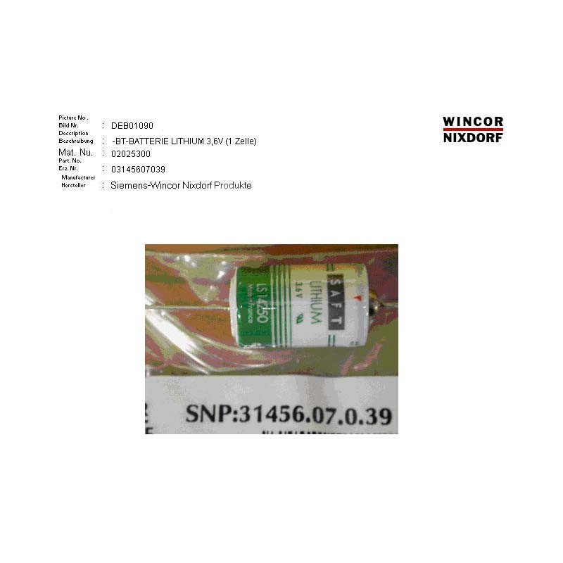 02025300 - BATT-LI-1.2AA 3V5.850MAH T THT-AXIAL