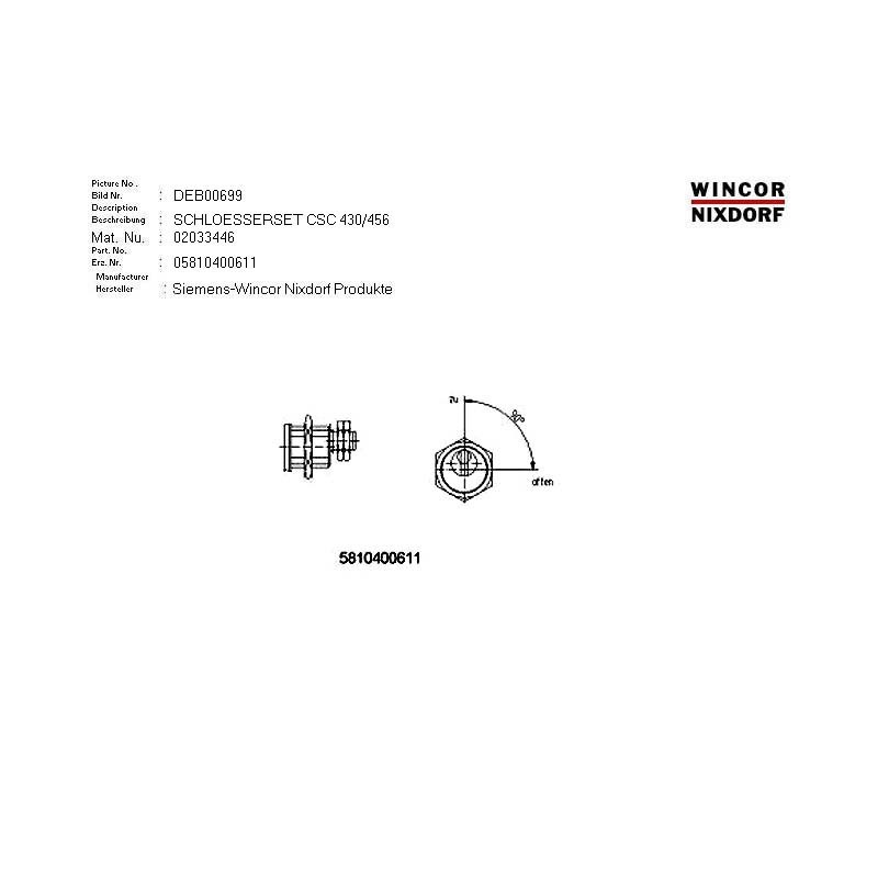 02033446 - SET OF LOCKS RL 225-08-1 2CXXXX Z 2 K 3