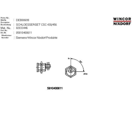 02033446 - SET OF LOCKS RL 225-08-1 2CXXXX Z 2 K 3