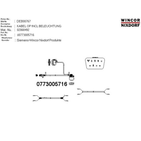 02068492 - CABLE OP INCL. LIGHTING 2.8M.0.9M
