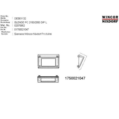 02070852 - COVER PC2150.DIP