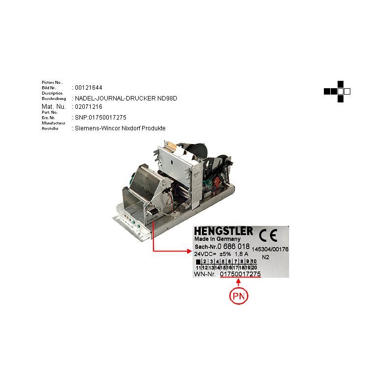 02071216 - DOT MATRIX JOURNAL PRINTER ND98D