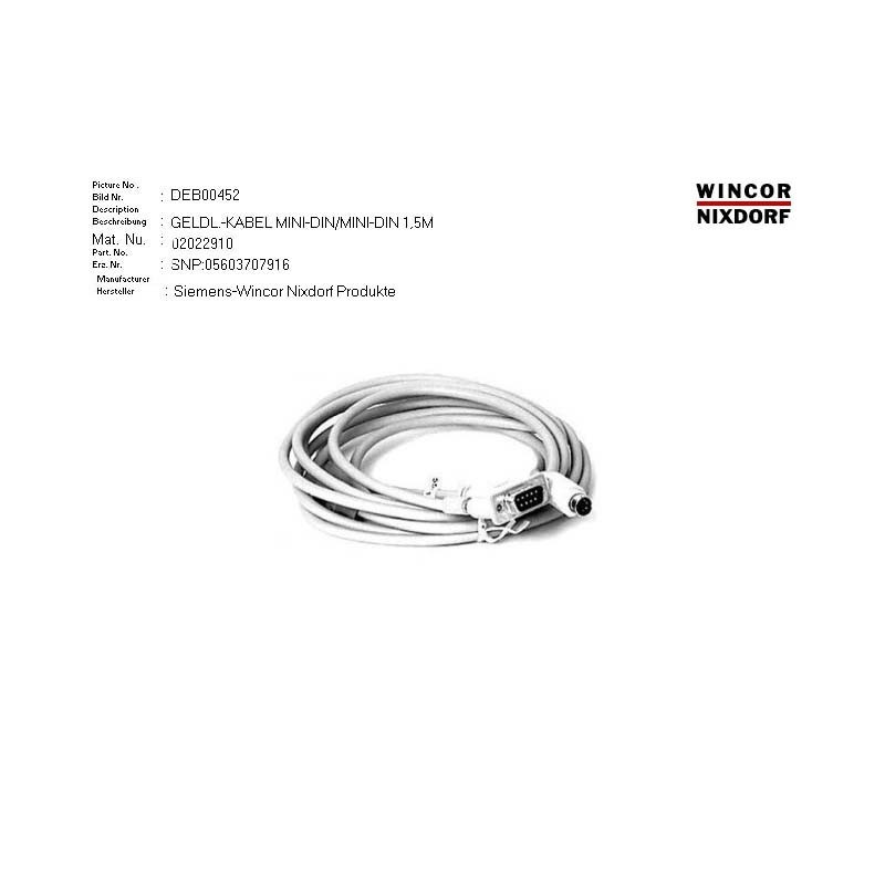 02022910 - CABLE MINI-DIN.MINI-DIN M.M 1.5M BEIGE