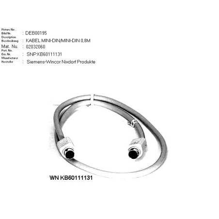 02032060 - CABLE MINI-DIN.MINI-DIN M.M 0.8M BEIGE