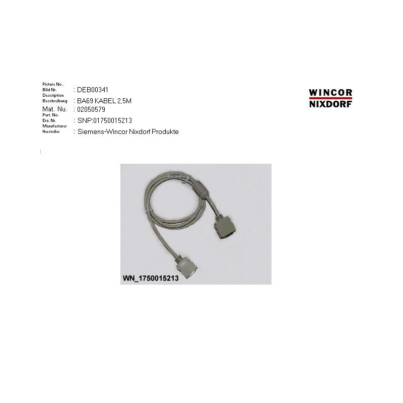 02050579 - VGA.4-DISPLAYCABLE 2.5M