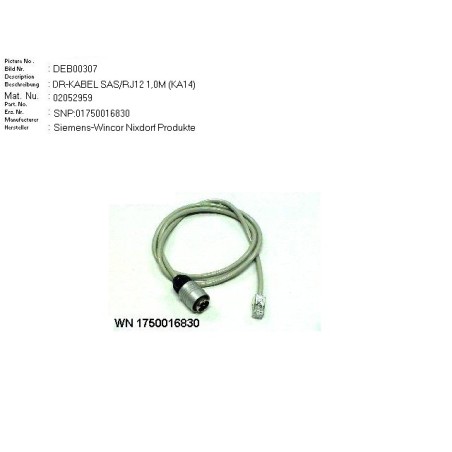 02052959 - CASH DRAWER CABLE KA14 SAS.RJ12 1M