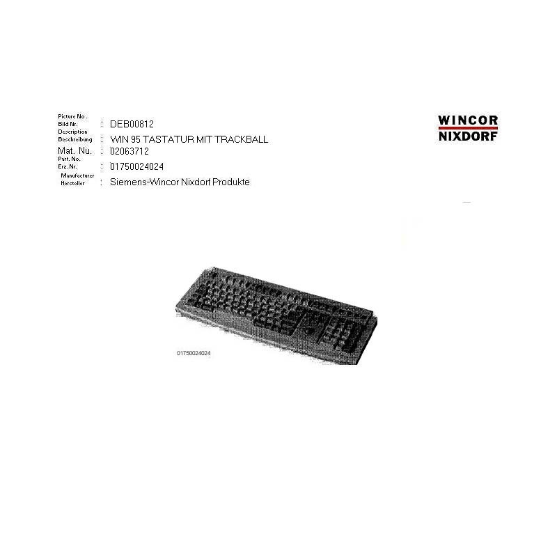 02063712 - WIN 95 KEYBOARD GER WITH TRACKBALL