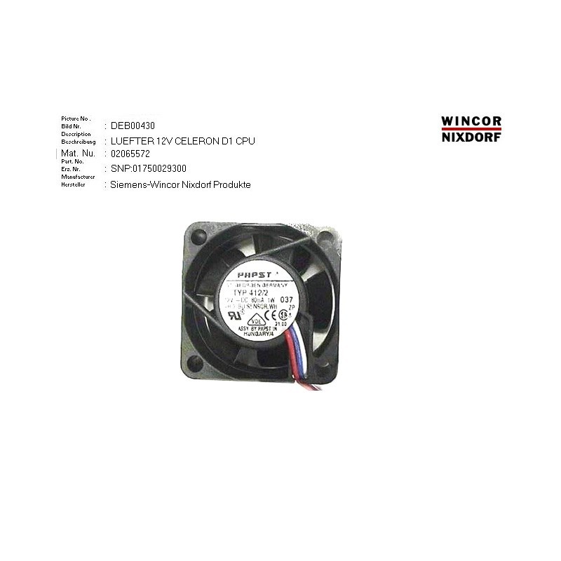 02065572 - FAN TYPE 12V.40X40X20.D1-CPU