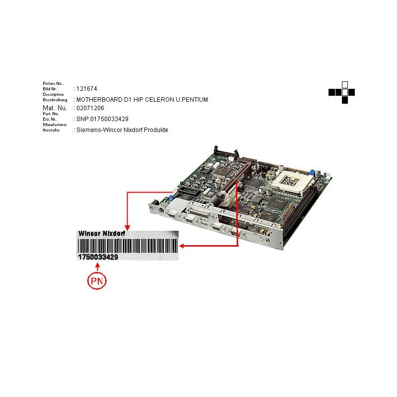 02071206 - POS MOTHERBOARD PGA370 D1 HIP