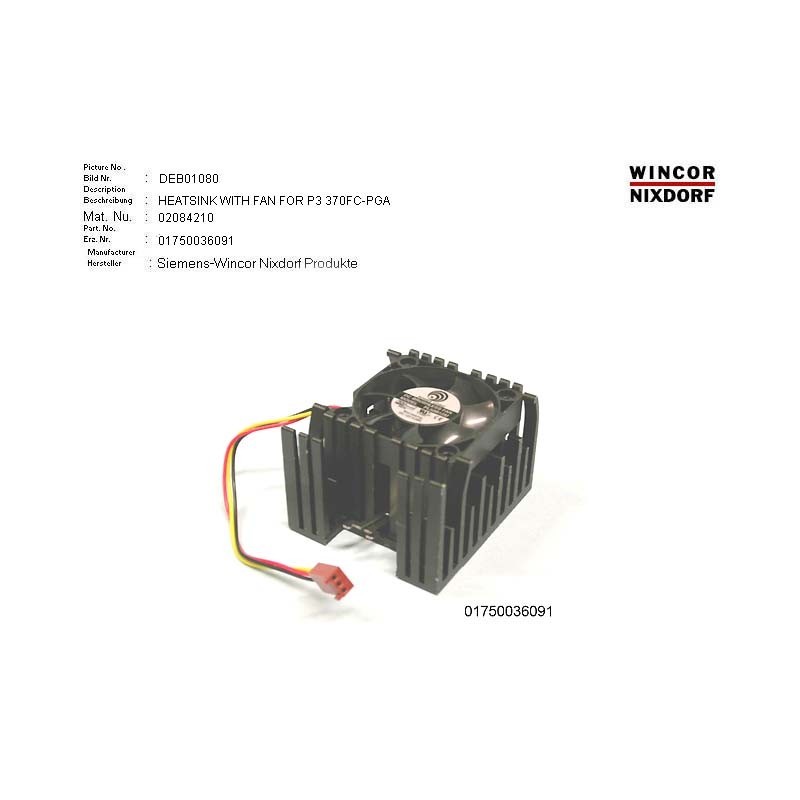 02084210 - HEATSINK WITH FAN FOR P3 370FC-PGA