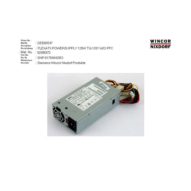 02086972 - FLEXATX POWERSUPPLY 120W TG-1201 W.O PFC