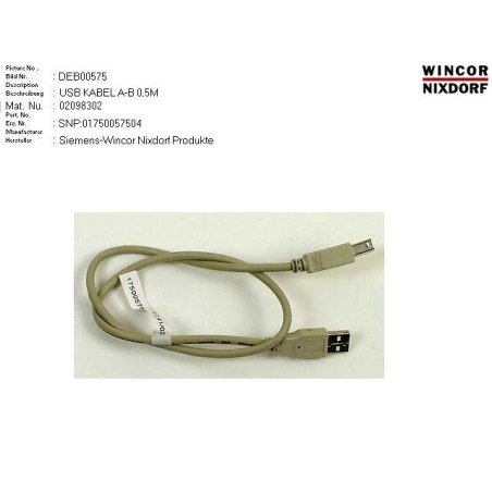 02098302 - USB-CABLE A-B 0.5M