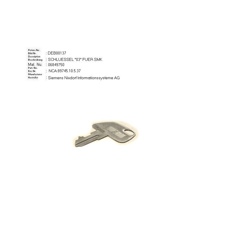 06849750 - KEY 03  FOR SMK