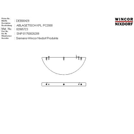 02065723 - STACKER TABLE WOOD PC2000 ASSY.