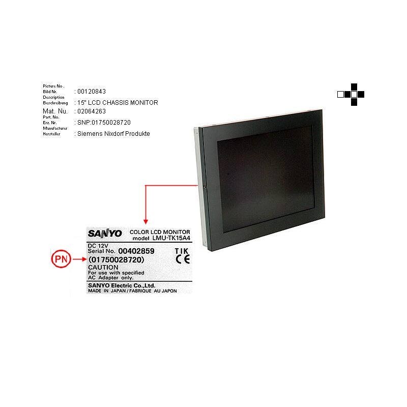 02064263 - 15  LCD MONITOR. DC 12V