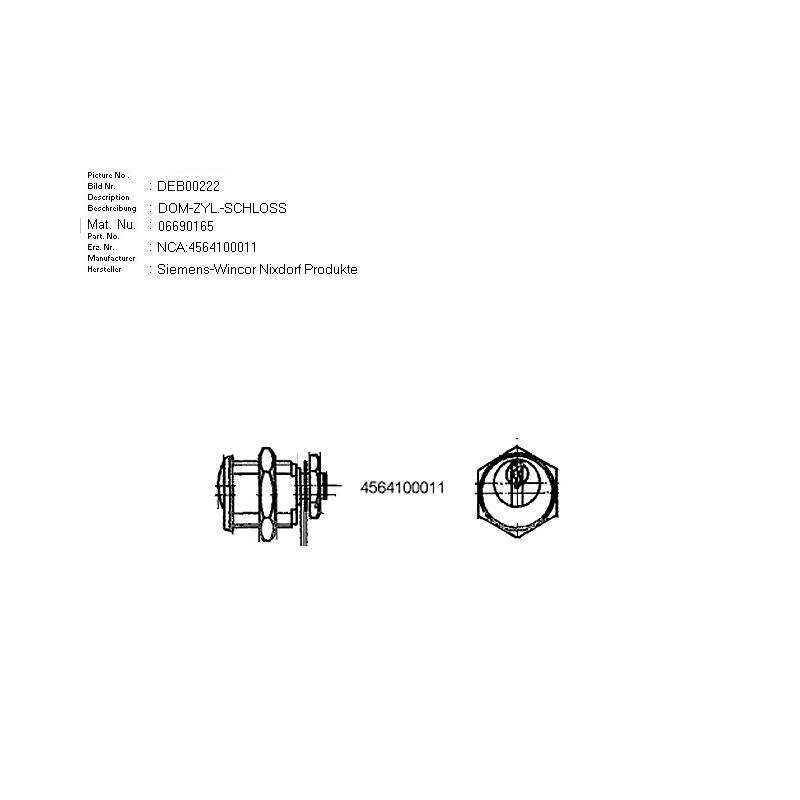 06690165 - CYLINDER LOCK 316-02-6 4A1