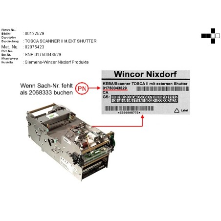 02075423 - KEBA . SCANNER TOSCA II W. EXT. SHUTTER