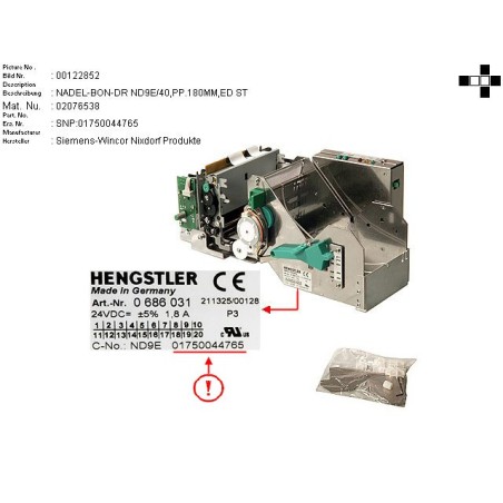 02076538 - DOT MATRIX REC.PR.ND9E.40.180MM.STAI.ST