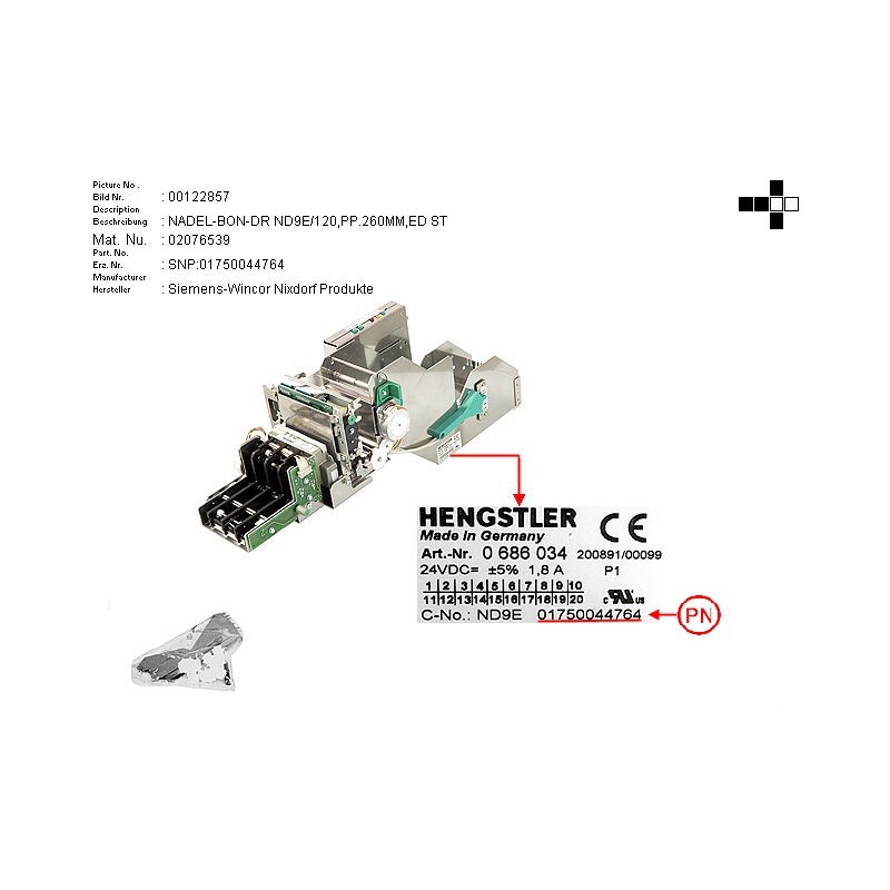 02076539 - DOT MATRIX REC.PR.ND9E.120.260MM.STAI.ST
