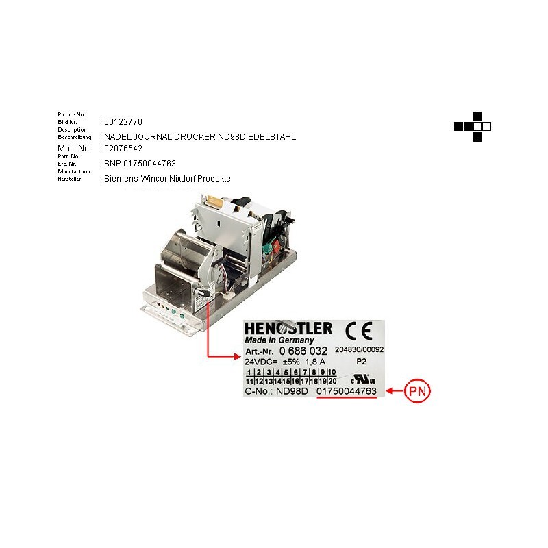 02076542 - DOT MATRIX JOURNAL PR. ND98D.STAINL.ST.