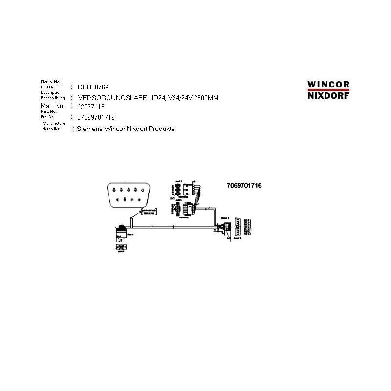 02067118 - PROVIDER CABLE PUSH IN CARD READER