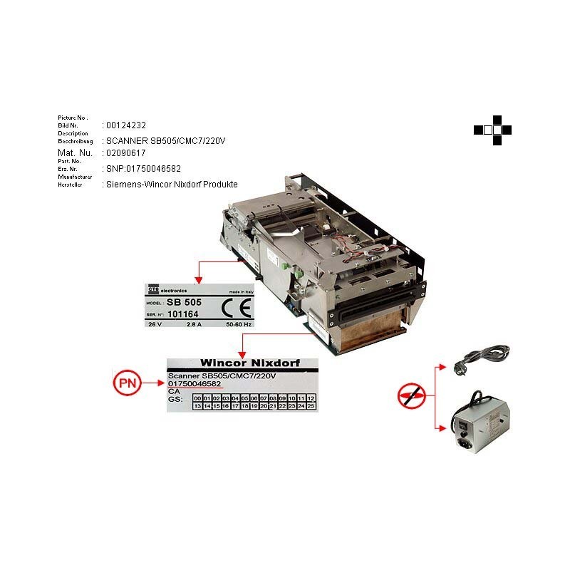 02090617 - DOCUMENT SCANNING UNIT SB505.CMC7.220V