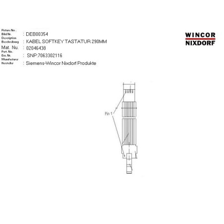 02046438 - CABLE SOFTKEY KEYBOARD 300MM