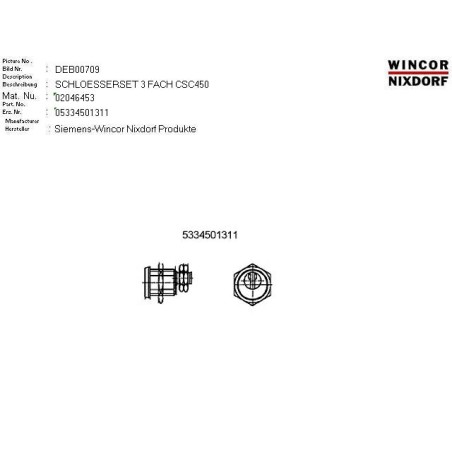 02046453 - SET OF LOCKS 225-08-1.2 2CXXX. K2.1 Z2.1