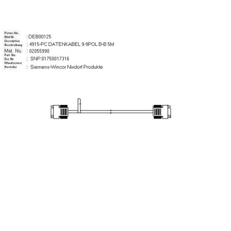 02055998 - DATA CABLE 4915 TO PC. 9-PIN.