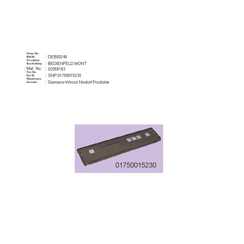 02058183 - OPERATOR PANEL ASSY.
