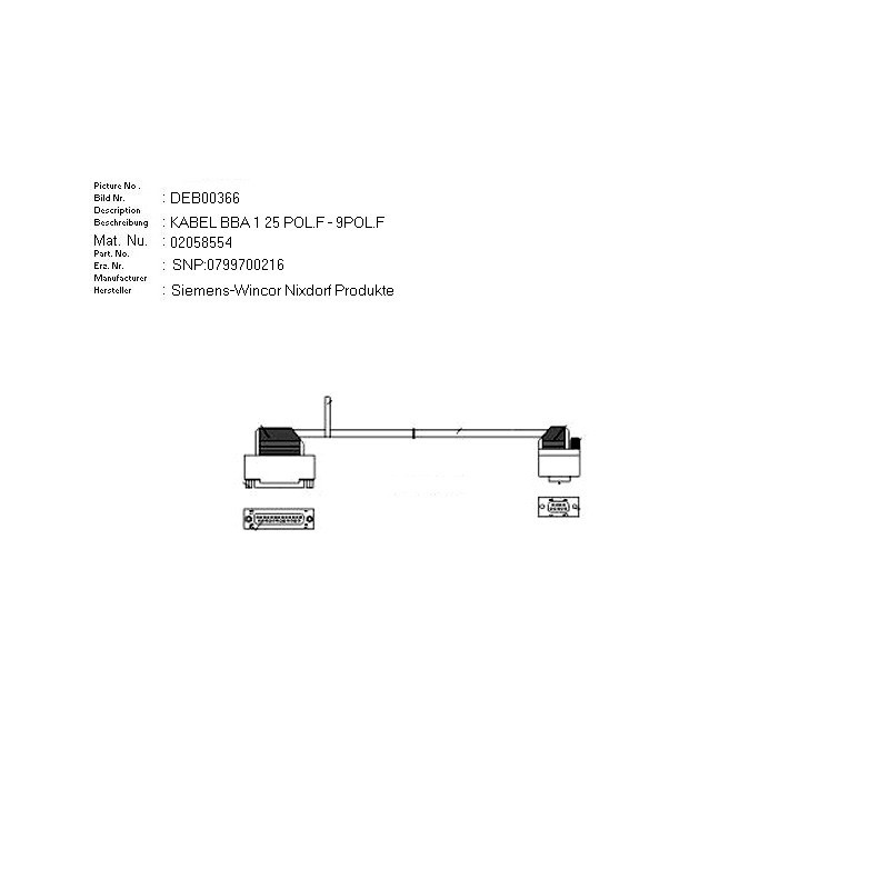 02058554 - CABLE BBA1 25PIN-F - 9PIN-F