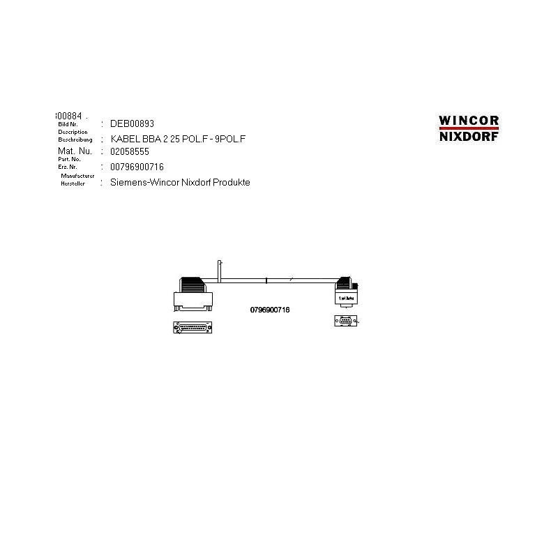 02058555 - CABLE BBA2 25PIN-F - 9PIN-F