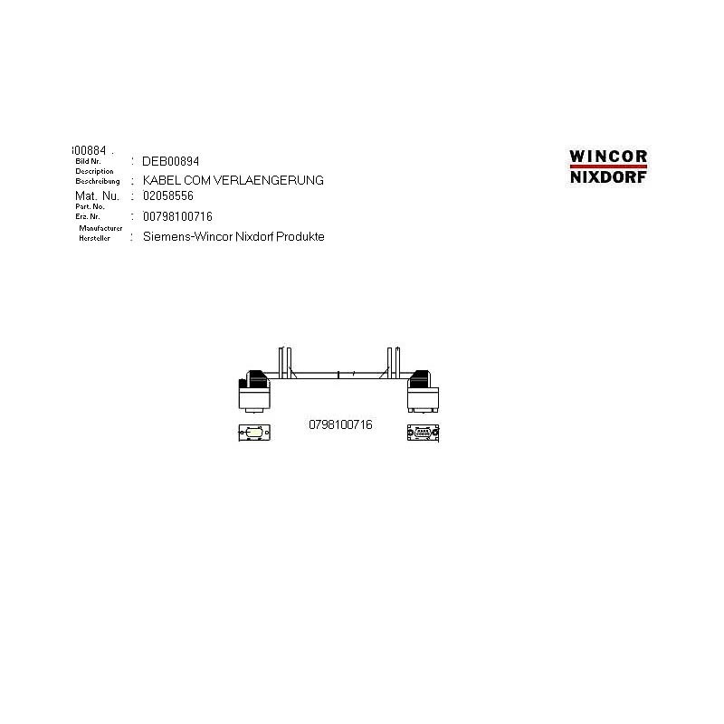 02058556 - CABLE COM-EXTENSION 1:1 3.0M