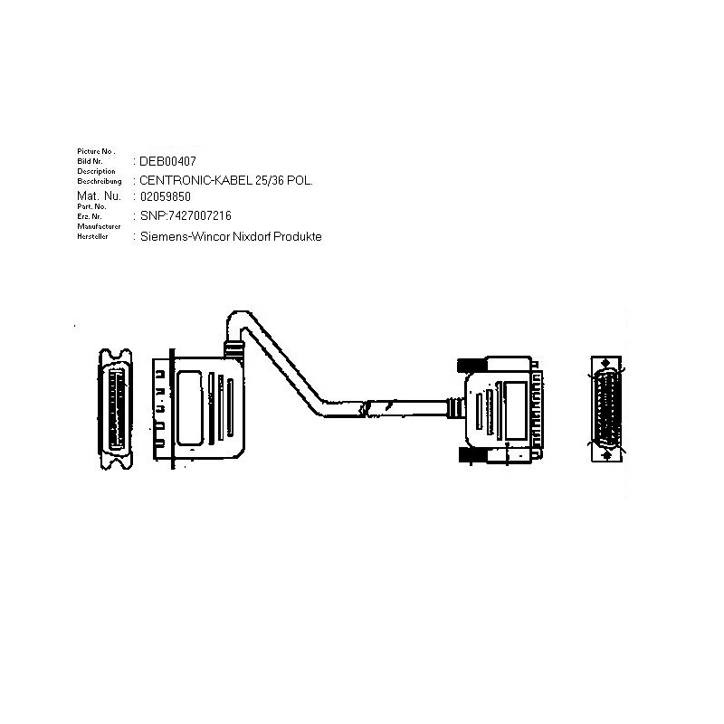 02059850 - CABLE CENTRONIC 25.36 P.