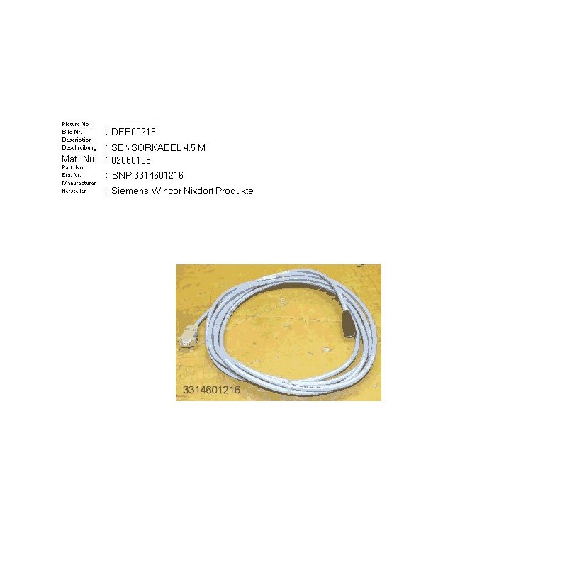 02060108 - SENSOR CABLE 4.50M