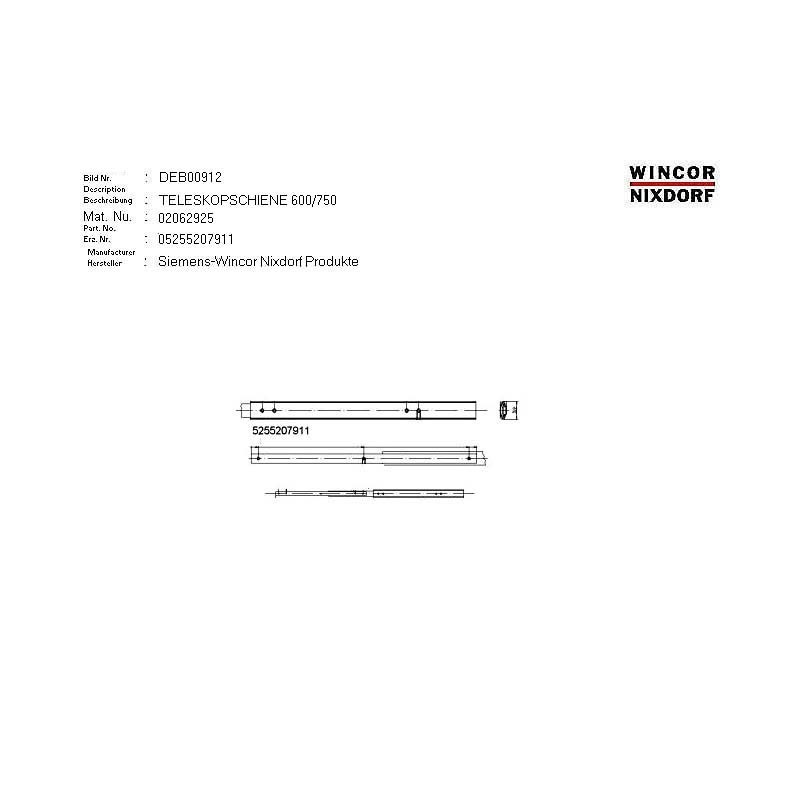 02062925 - TELESCOPIC SLIDE 600.750
