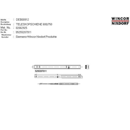 02062925 - TELESCOPIC SLIDE 600.750