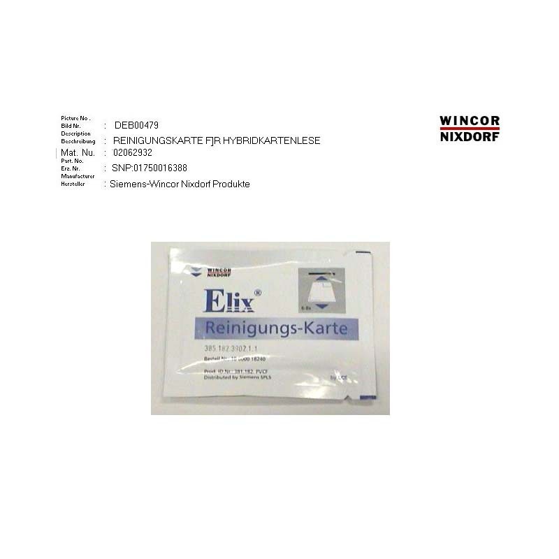 02062932 - DN CLEANING CARD FOR HYBRID CARD READER