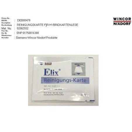 02062932 - DN CLEANING CARD FOR HYBRID CARD READER