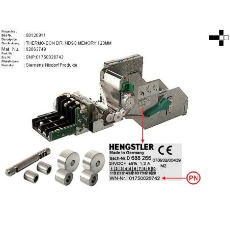 02063749 - THERMAL RECEIPT PRINTER ND9C. MEMORY